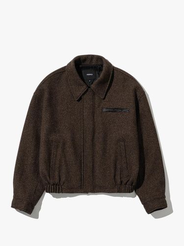 Wool Zip Jacket (Brown) - ANDROS - Modalova