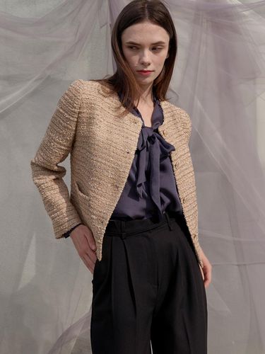 Brianna Tweed Jacket_Beige - SORRY TOO MUCH LOVE - Modalova