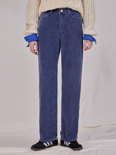 Belle Corduroy Wide Pants _ Navy - HAINT - Modalova