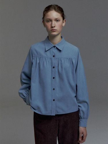 Soft Shirred Blouse (Blue) - THE RYE - Modalova