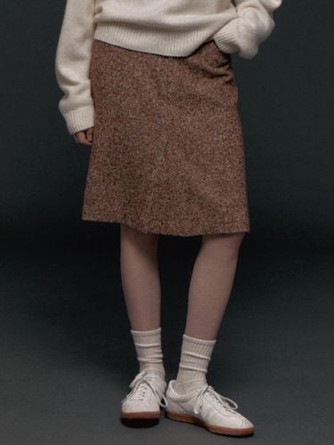 Bold Wool Midi Skirt (Brown) - THE RYE - Modalova