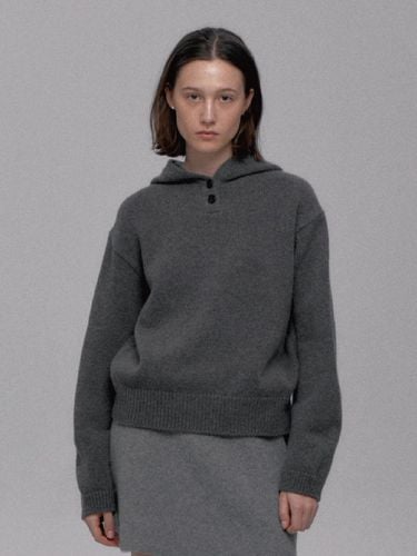 Hooded Wool Knit Top (Gray) - THE RYE - Modalova