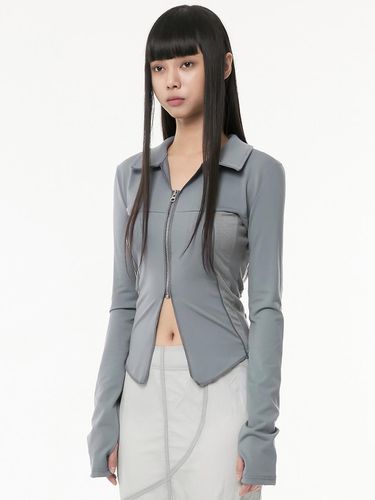 Division Zip-up Top - Gray - FLARE UP - Modalova