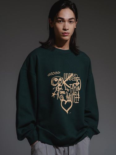 High Density Brushed Graffiti Sweatshirt [Green] - CAMELWORK - Modalova