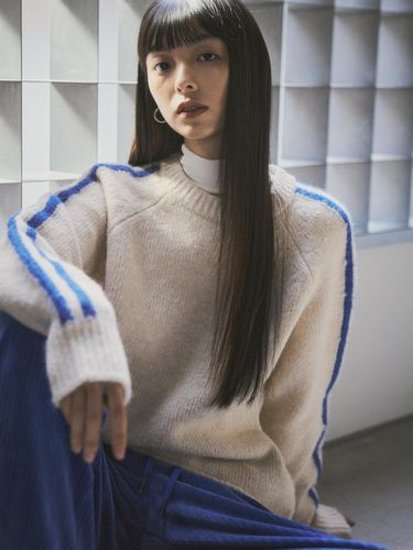 Wool Blend Track Line Sweater () - CITTA - Modalova