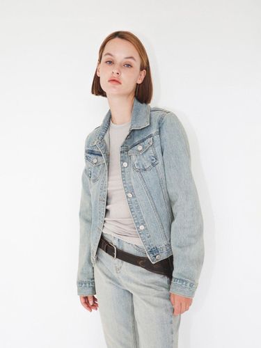 BRUSH WASHED JACKET LT BLUE - THE VERLIN - Modalova