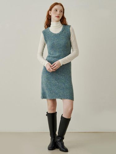 Kumi sleeveless knit mini dress - blue grey - ADAUL - Modalova