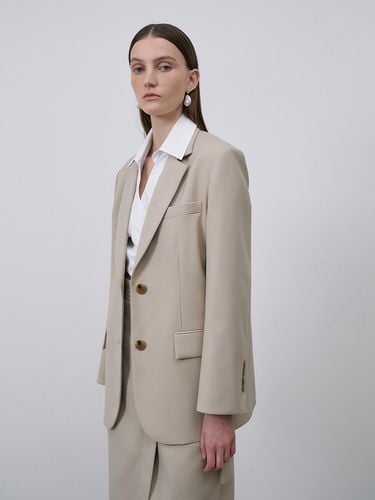 Wool Blazer Jacket - Beige - Lamerei - Modalova