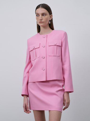 Wool Blend Jacket - Pink - Lamerei - Modalova