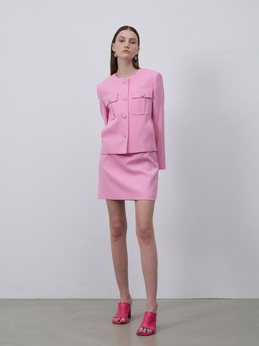 Wool Mini Skirt - Pink - Lamerei - Modalova