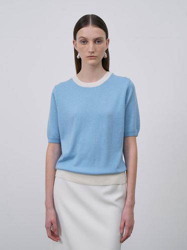 Summer Wool Half Sleeve Top - Blue - Lamerei - Modalova