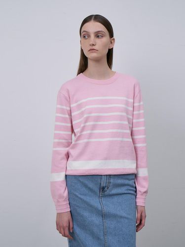 Plain Stripe Cotton Knit - Pink - Lamerei - Modalova