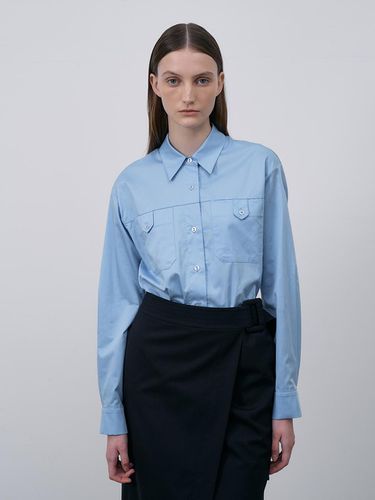 Cotton Pocket Shirt - Sky Blue - Lamerei - Modalova