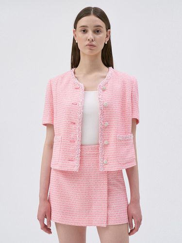 Half Sleeve Tweed Jacket_Pink - Lamerei - Modalova