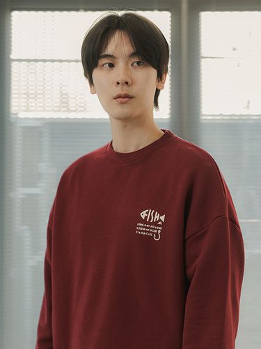 Fishing Line Up Point Oversized Sweatshirt - alvinclo - Modalova