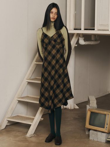 AR_Irregular plaid suspender dress - Aei&Rei - Modalova