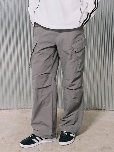 Cargo Pocket Parachute Banded Pants - Gray - ready4next - Modalova