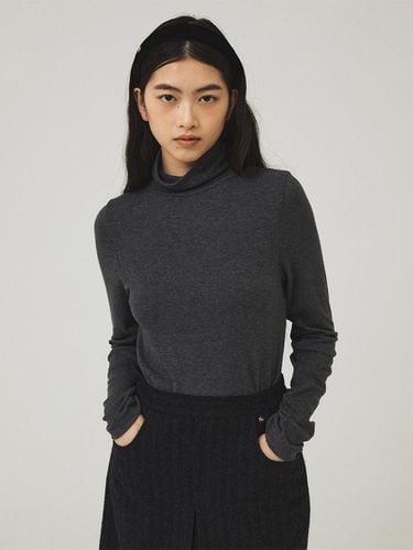 Color Turtleneck T-shirt - Charcoal - Tillber - Modalova