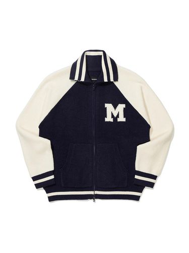 Shawl Collar M Logo Knit Zip Up Jacket - MARKM - Modalova