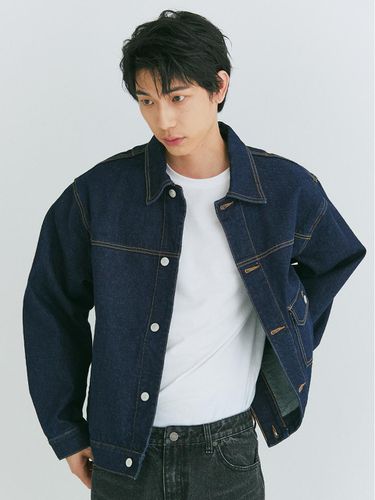 Denim Trucker Jacket - Indigo Blue - FIELD WORKER - Modalova