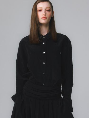 Viscos Silky Shirt / Black - MOONSUN - Modalova