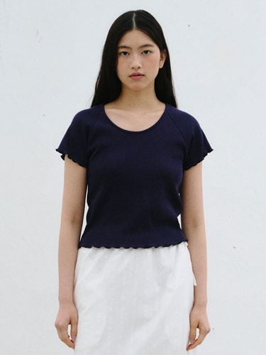 Muse Waffle T-shirt - Navy - Tillber - Modalova