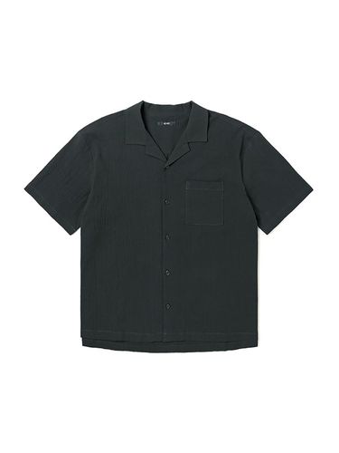 Seersucker Open Collar Short Sleeves Shirt - ADHOC - Modalova