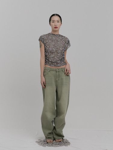 Color Dyeing Jean [Khaki] - SALTY PEBBLE - Modalova