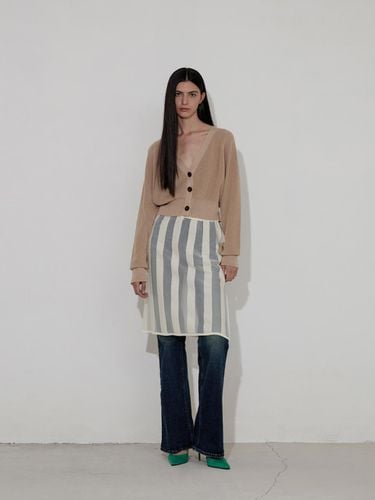 Stripe Knit Skirt - SALTY PEBBLE - Modalova