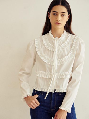 Signature Frill Ribbon Blouse_White - TAV - Modalova