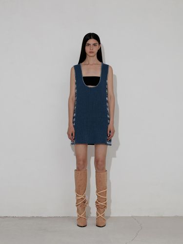 Multi Stripe Knit Dress [Blue] - SALTY PEBBLE - Modalova