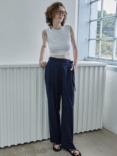 Summer Cool Ribbon Wide Pants - MaLoupe - Modalova