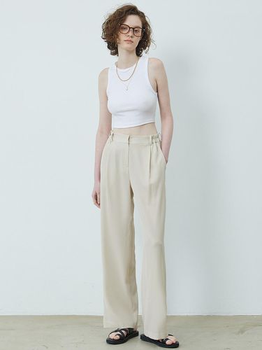 Summer Cool Stretch Wide Pants_Light Beige - MaLoupe - Modalova