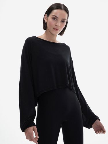 Wrap Style Tencel Blend Top [Black] - NYLORA - Modalova