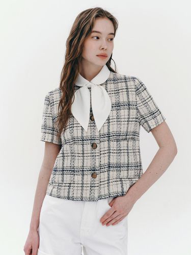 Tweed Ribbon Detachable Short Sleeve Jacket - marieclaire - Modalova