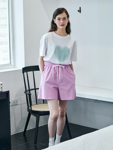 MET Lace Wide Shorts_Lavender - METAPHER - Modalova