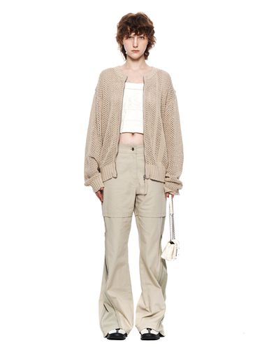 Zipper Point Boots Cut Pants_Beige - Matin Kim - Modalova