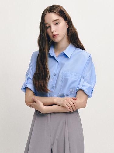 Wrinkle Free Pocket Embroidery Loose Fit Shirt - marieclaire - Modalova