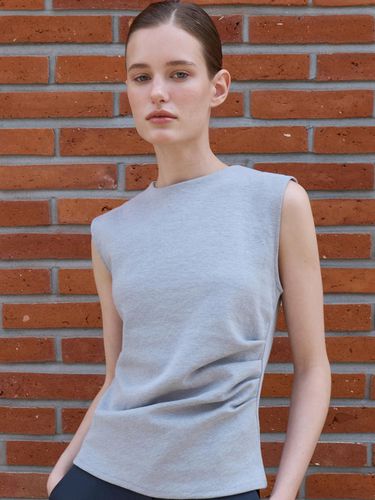 Shirring Cotton Sleeveless Top - ouie - Modalova