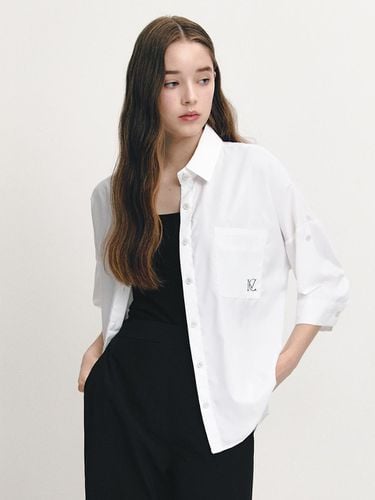 Wrinkle Free Pocket Embroidery Loose Fit Shirt - marieclaire - Modalova