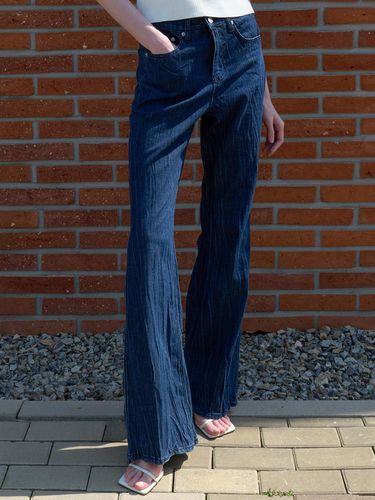 Crinkle Jeans - Medium Blue - ouie - Modalova