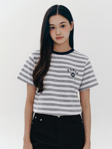 Stripe Clover Printing T-shirt - marieclaire - Modalova