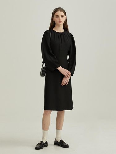 Volume Sleeve Midi Dress_Black - Dunst for WOMEN - Modalova