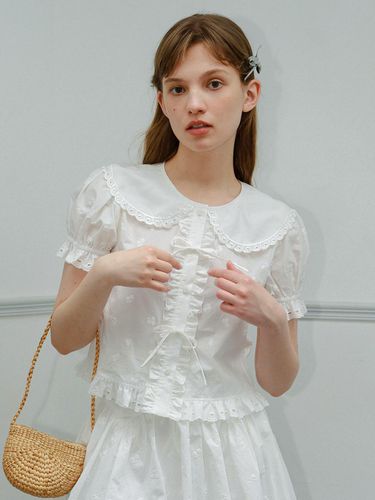 Sweet Doll Embroidery Shirt - DUNDROP - Modalova