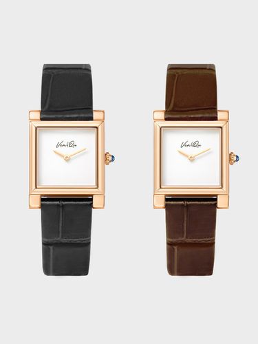 Doris Watch- Rosegold / White Leather - Ven&Qu - Modalova