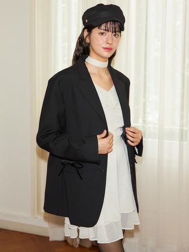 Ribbon Oversized Jacket_Black - SALON DE YOHN - Modalova