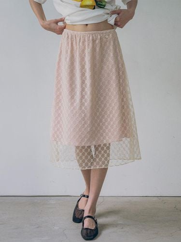 Banding Lace Skirt (Light Pink) - vanone atelier - Modalova