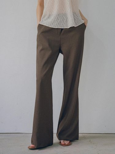 Banding Flare Pants (Brown) - vanone atelier - Modalova