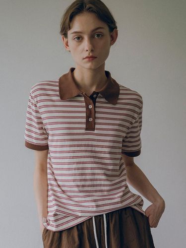 Stripe Polo T-Shirt - vanone atelier - Modalova