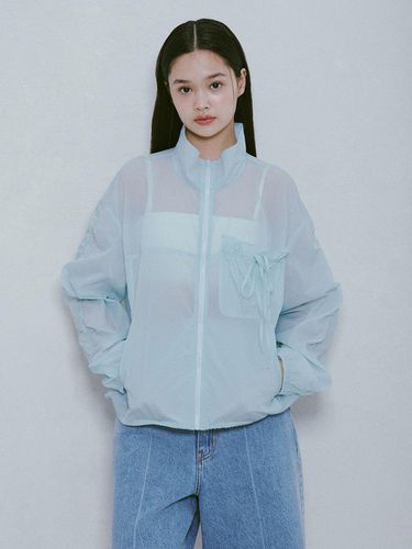 Shirring String Wind Breaker_Sky Blue - RAIVE - Modalova